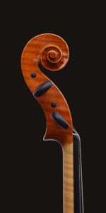 Side view of Andrea Guarneri model viola made by William Castle