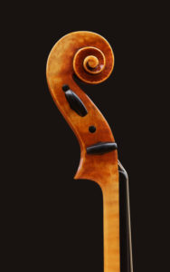 P Guarneri of Venice model viola scroll, by William Castle
