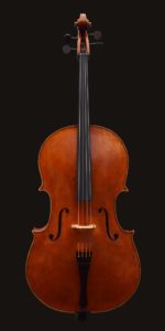 front view of Andrea Guarneri model cello made by William Castle