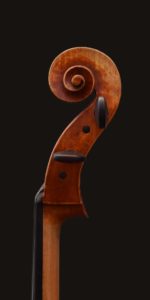 Andrea Guarneri model cello scroll by William Castle