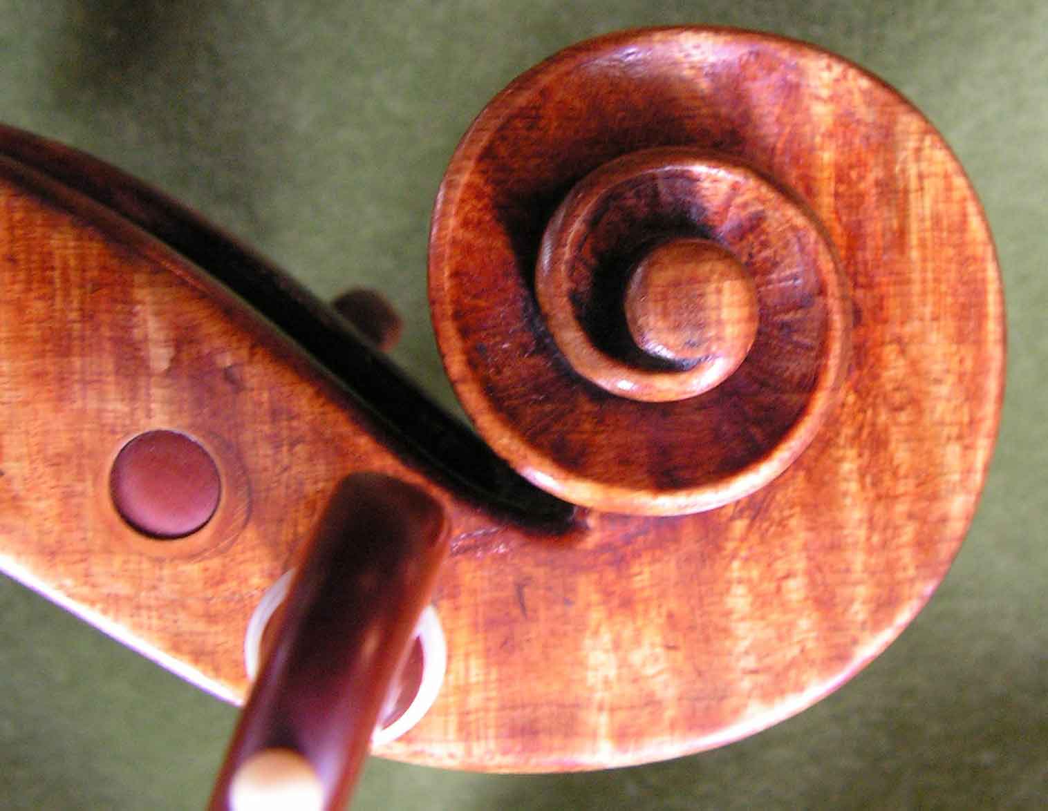 violin scroll by Pietro Guarneri